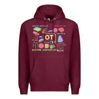 Burgundy biliteral coordintiom Premium Hoodie - MaliasSmallBusiness