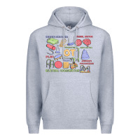 Heather Grey biliteral coordintiom Premium Hoodie - MaliasSmallBusiness