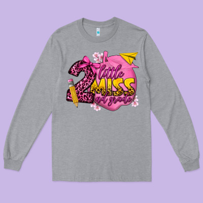 Little Miss 2nd Grade Long Sleeve Tee Designed By Texasbilliewilder