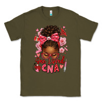 Army Green one loved cna afro messy bun Classic Tee - texasbilliewilder