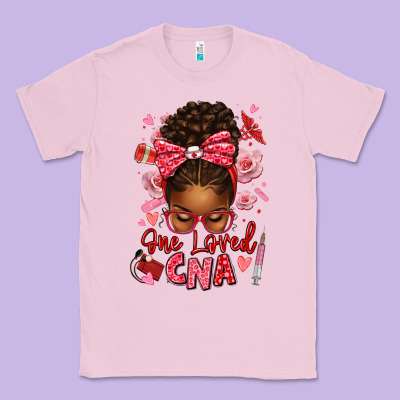 One Loved Cna Afro Messy Bun Classic Tee Designed By Texasbilliewilder