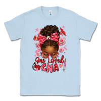 Dusty Blue one loved cna afro messy bun Classic Tee - texasbilliewilder