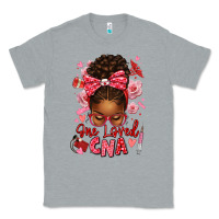 Heather Grey one loved cna afro messy bun Classic Tee - texasbilliewilder