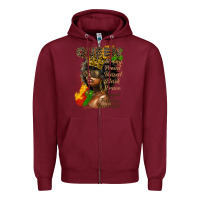 Burgundy afro queen juneteenth Zipper Hoodie - HRA Design Shop