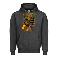 Charcoal Heather afro queen juneteenth Zipper Hoodie - HRA Design Shop