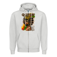 Dove Grey afro queen juneteenth Zipper Hoodie - HRA Design Shop