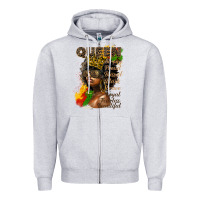 Heather Grey afro queen juneteenth Zipper Hoodie - HRA Design Shop
