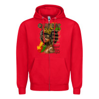 Red afro queen juneteenth Zipper Hoodie - HRA Design Shop