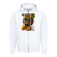 White afro queen juneteenth Zipper Hoodie - HRA Design Shop