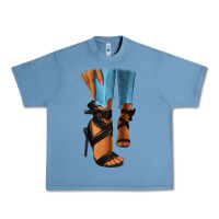 Pebble Blue black heels black fashion girl Urban Heavy Tee - RanaPortraitStore