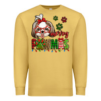 Antique Gold merry pawmas christmas shih tzu Premium Sweatshirt - Jasminsmagicworld