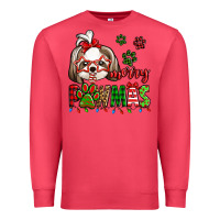 Merry Pawmas Christmas Shih Tzu Premium Sweatshirt | Teevron