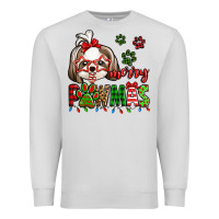 Dove Grey merry pawmas christmas shih tzu Premium Sweatshirt - Jasminsmagicworld