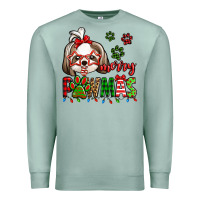 Seafoam merry pawmas christmas shih tzu Premium Sweatshirt - Jasminsmagicworld