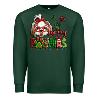 Sports Green merry pawmas christmas shih tzu Premium Sweatshirt - Jasminsmagicworld