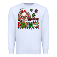 White merry pawmas christmas shih tzu Premium Sweatshirt - Jasminsmagicworld