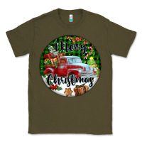 Army Green Merry Christmas Truck Classic Tee - FaDigitalArtStudio
