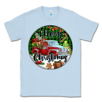 Dusty Blue Merry Christmas Truck Classic Tee - FaDigitalArtStudio