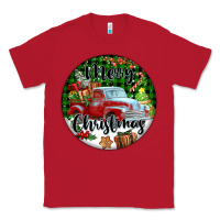 Red Merry Christmas Truck Classic Tee - FaDigitalArtStudio