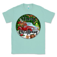Seafoam Merry Christmas Truck Classic Tee - FaDigitalArtStudio