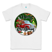 White Merry Christmas Truck Classic Tee - FaDigitalArtStudio