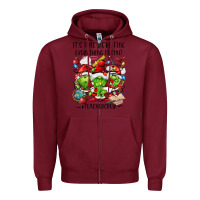 Burgundy it's fine we're fine everythıng is fine! Zipper Hoodie - FaDigitalArtStudio