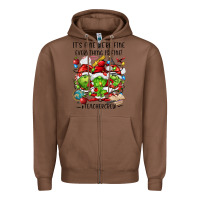 Chestnut it's fine we're fine everythıng is fine! Zipper Hoodie - FaDigitalArtStudio