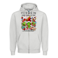Dove Grey it's fine we're fine everythıng is fine! Zipper Hoodie - FaDigitalArtStudio