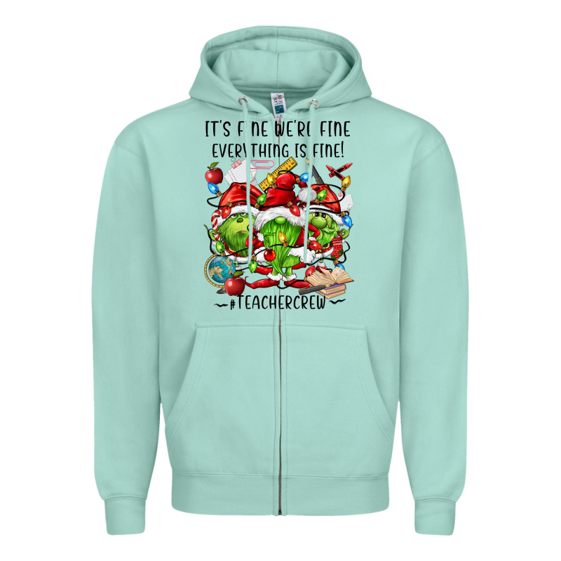 It's Fine We're Fine Everythıng Is Fine! Zipper Hoodie by FaDigitalArtStudio | Teevron