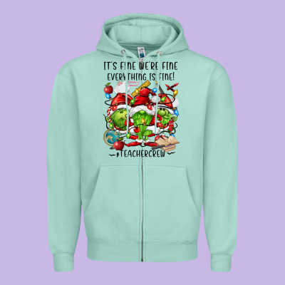 It's Fine We're Fine Everythıng Is Fine! Zipper Hoodie Designed By Fadigitalartstudio