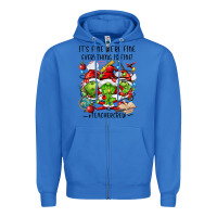 True Royal it's fine we're fine everythıng is fine! Zipper Hoodie - FaDigitalArtStudio