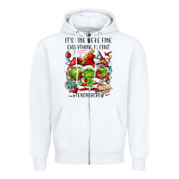 White it's fine we're fine everythıng is fine! Zipper Hoodie - FaDigitalArtStudio