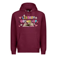 Burgundy library grown up Premium Hoodie - MaliasSmallBusiness