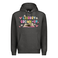 Charcoal Heather library grown up Premium Hoodie - MaliasSmallBusiness