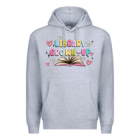 Heather Grey library grown up Premium Hoodie - MaliasSmallBusiness