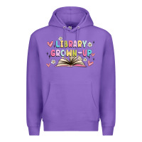 Purple library grown up Premium Hoodie - MaliasSmallBusiness