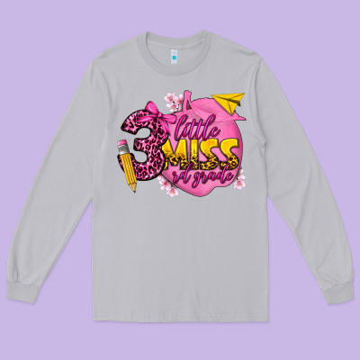 Little Miss 3 Rd Grade Long Sleeve Tee Designed By Texasbilliewilder