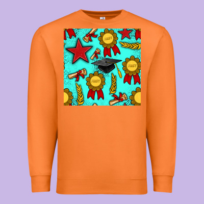Graduation Seamless Pattern Premium Sweatshirt Designed By Bundleandbundleshop