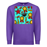 Purple graduation seamless pattern Premium Sweatshirt - BundleAndBundleShop