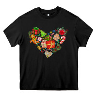 Black merry Christmas heart Heavy Core Tee - CowhideDigitalArt