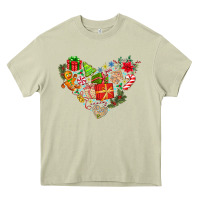 Mossy merry Christmas heart Heavy Core Tee - CowhideDigitalArt