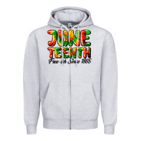 Heather Grey juneteenth free ish since 1865 Zipper Hoodie - HRA Design Shop