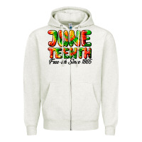 Oatmeal Heather juneteenth free ish since 1865 Zipper Hoodie - HRA Design Shop