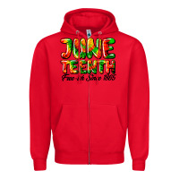 Red juneteenth free ish since 1865 Zipper Hoodie - HRA Design Shop
