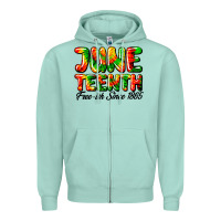 Seafoam juneteenth free ish since 1865 Zipper Hoodie - HRA Design Shop
