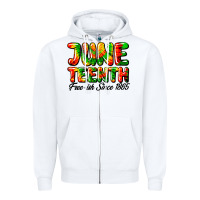 White juneteenth free ish since 1865 Zipper Hoodie - HRA Design Shop