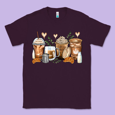 Latte Coffee Cups Classic Tee Designed By Zillion Design Studio