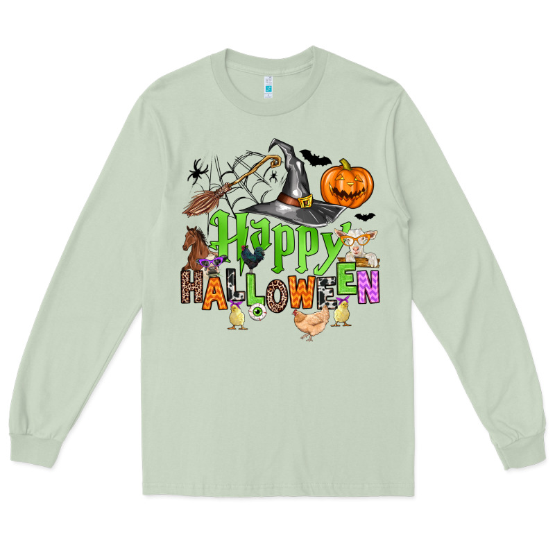 Happy Halloween Farm Animals Long Sleeve Tee by Zillion Design Studio | Teevron