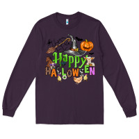 Plum happy halloween farm animals Long Sleeve Tee - Zillion Design Studio