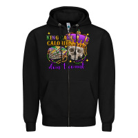 Black king cake calories don't count skull Zipper Hoodie - FaDigitalArtStudio